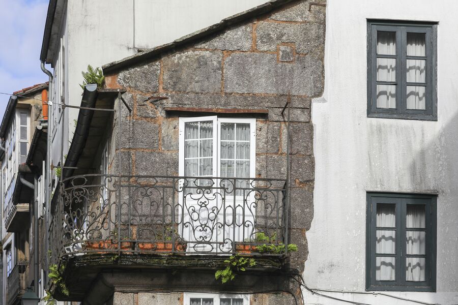 Balcón entre la Rúa do Villar y la Rúa do Franco, en Santiago de Compostela